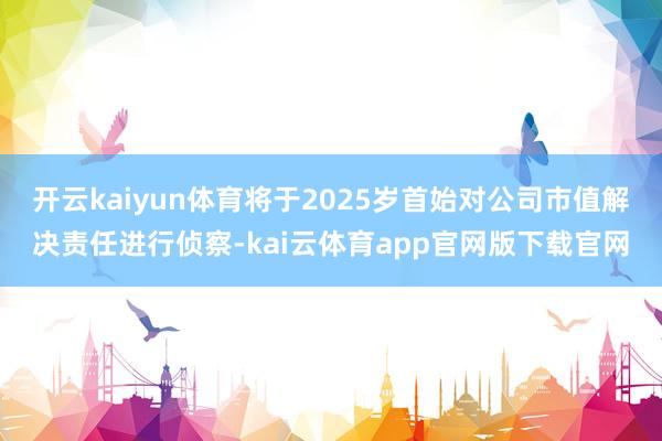 开云kaiyun体育将于2025岁首始对公司市值解决责任进行侦察-kai云体育app官网版下载官网