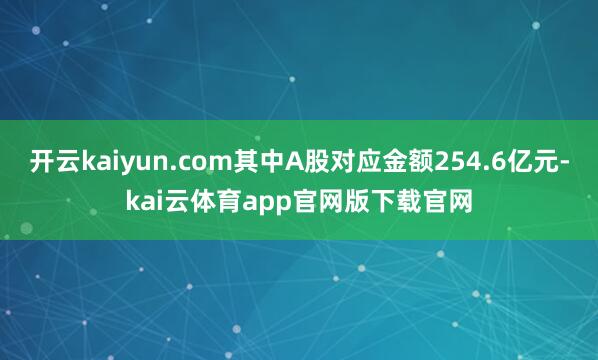 开云kaiyun.com其中A股对应金额254.6亿元-kai云体育app官网版下载官网