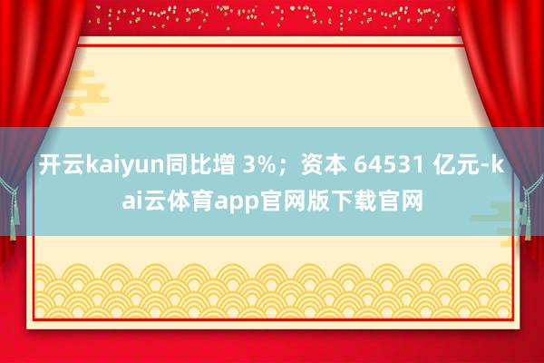 开云kaiyun同比增 3%;资本 64531 亿元-kai云体育app官网版下载官网
