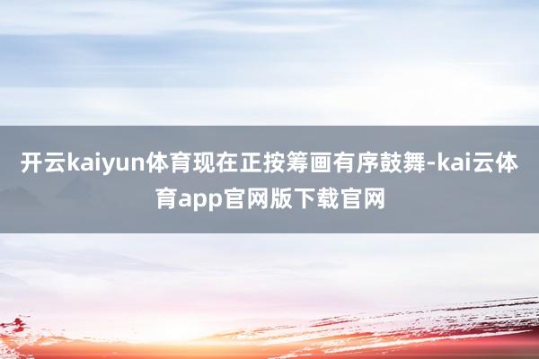 开云kaiyun体育现在正按筹画有序鼓舞-kai云体育app官网版下载官网